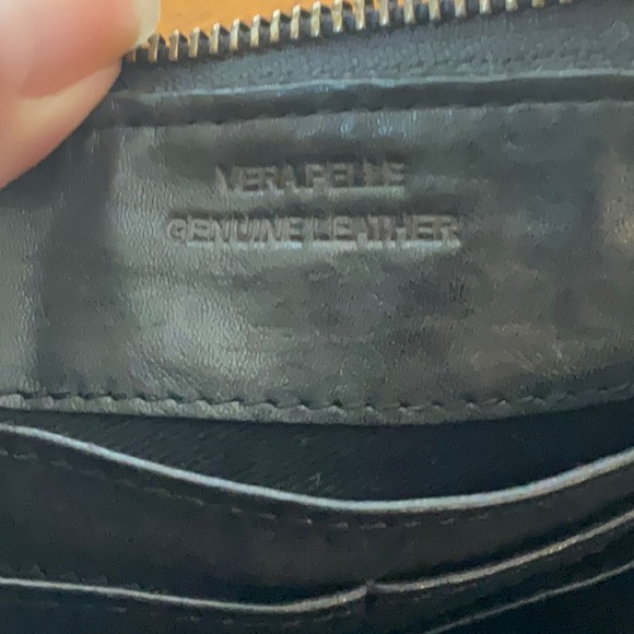 Vera Pelle Black Woven leather  Zip Wallet - Picture 3 of 4